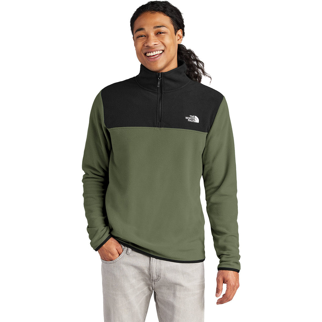 The North Face Men's New Taupe Green/TNF Black Glacier 1/4-Zip Fleece