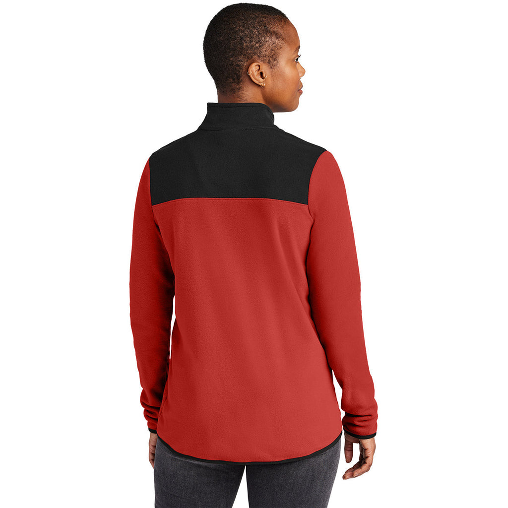 The North Face Women's Rage Red/TNF Black Glacier 1/4-Zip Fleece