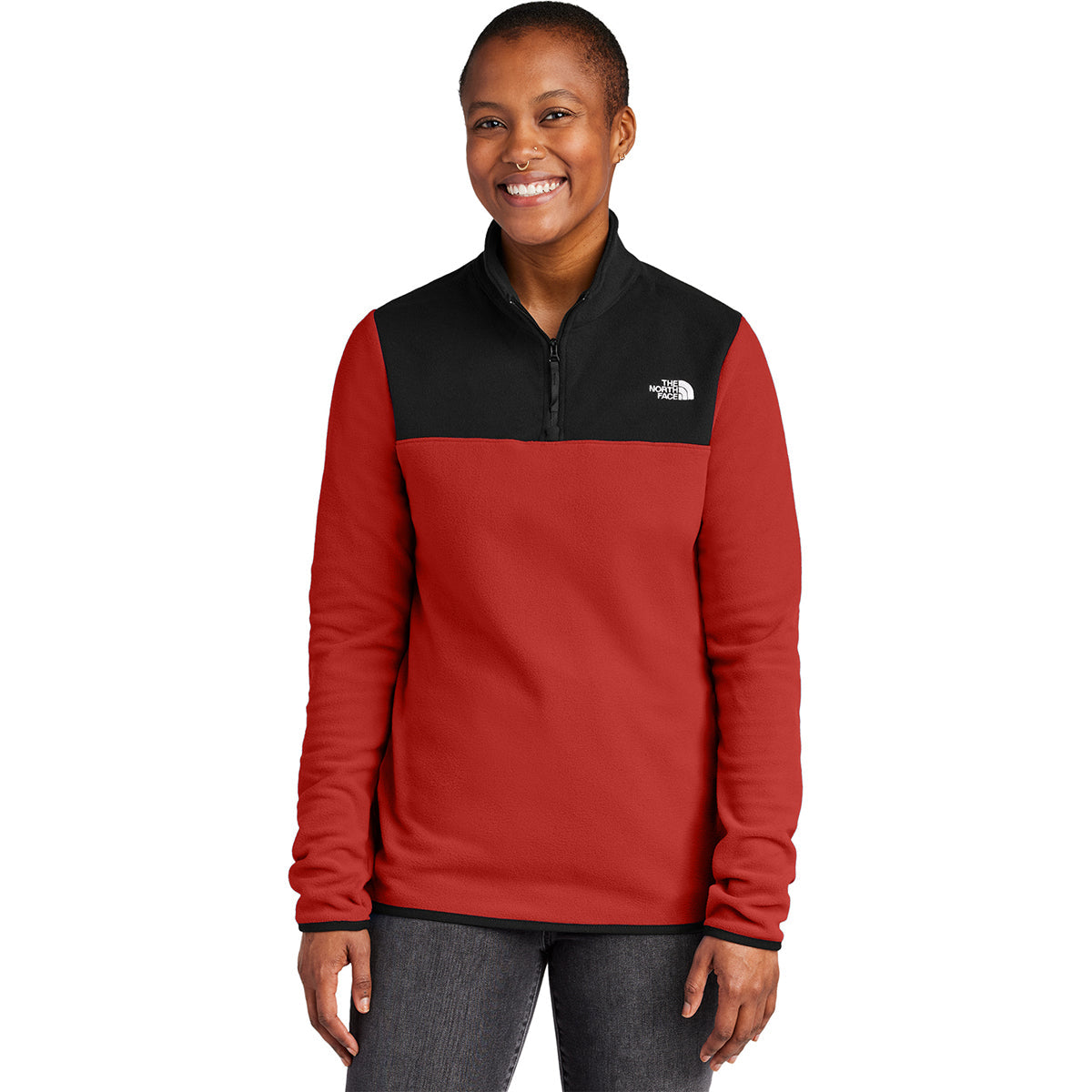 The North Face Women's Rage Red/TNF Black Glacier 1/4-Zip Fleece