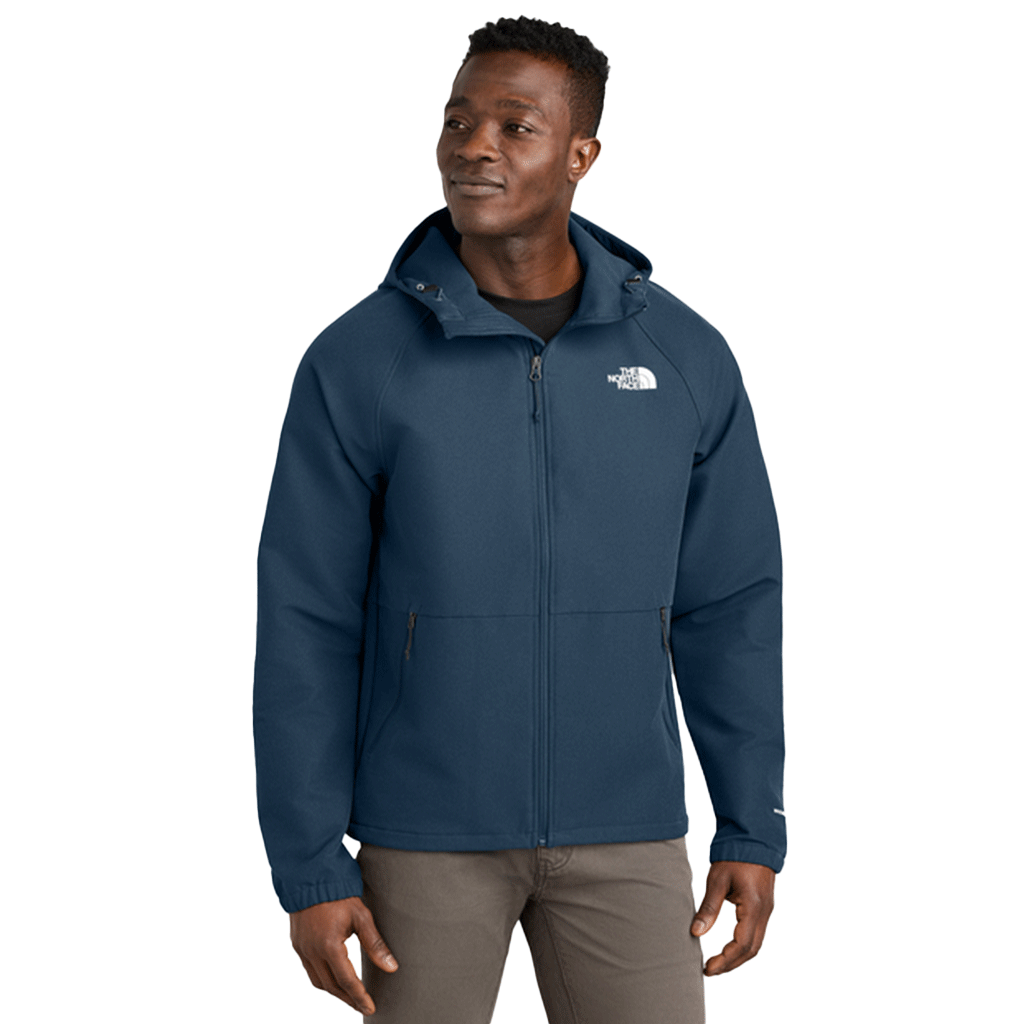 The North Face Men's Shady Blue Dark Heather Barr Lake Hooded Softshell Jacket